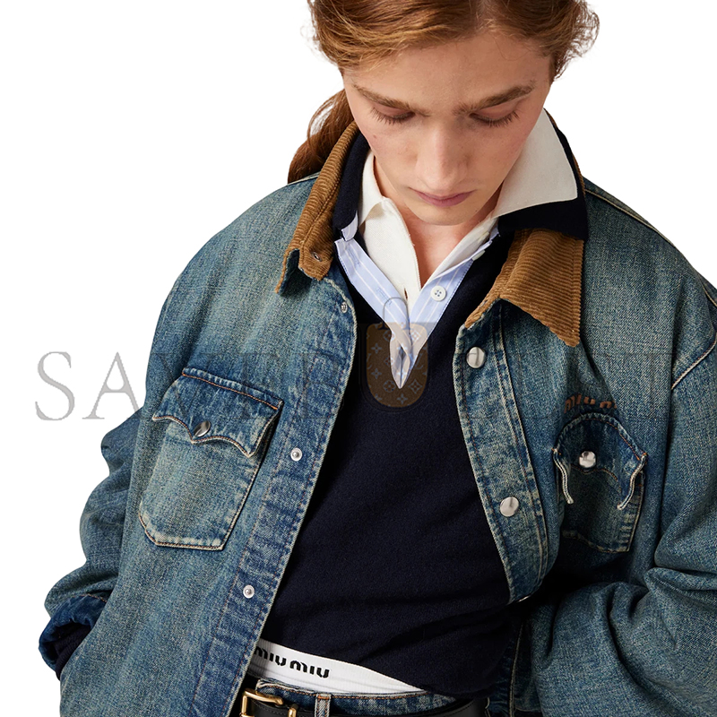 MIU MIU DENIM DOWN JACKET GWB234